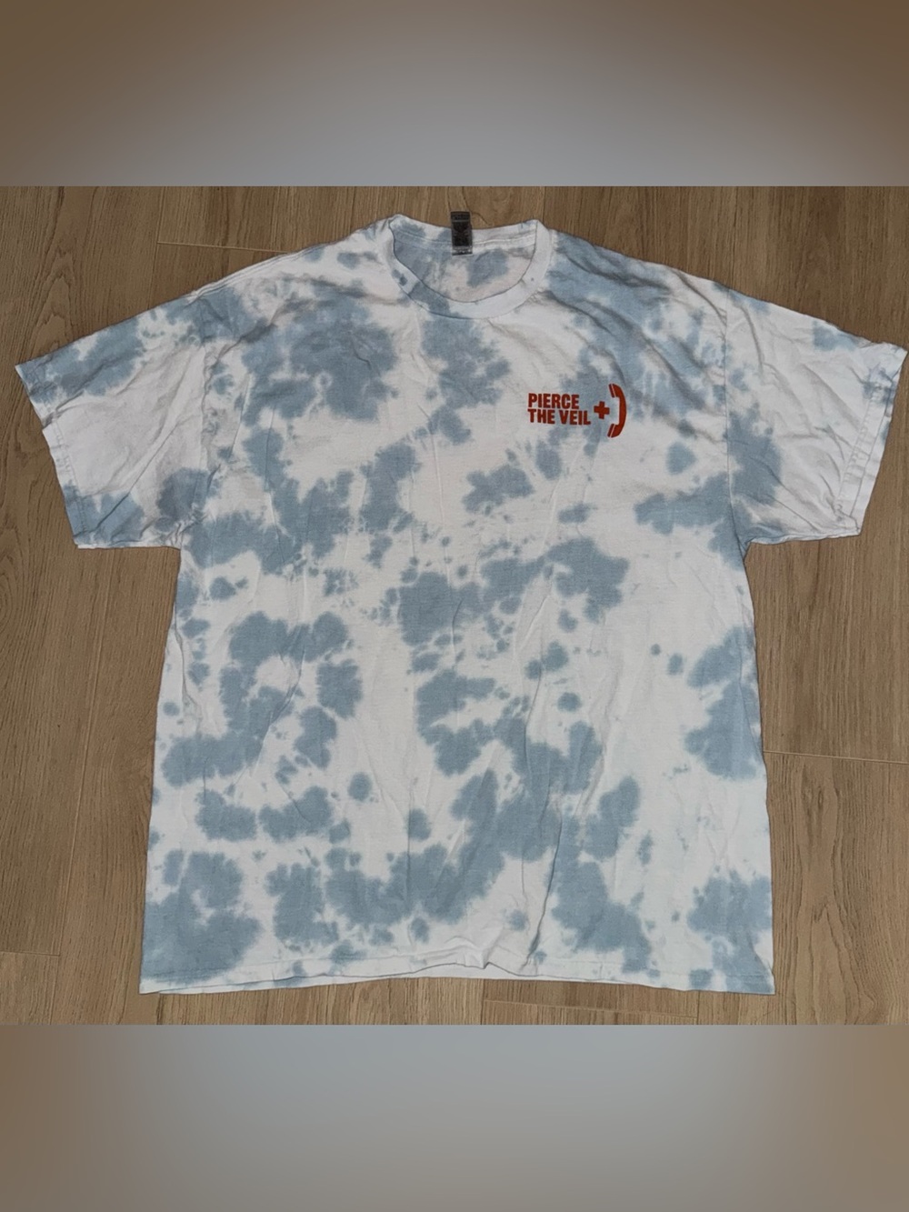 PIERCE THE VEIL Emergency Contact Blue Tie-Dye Short Sleeve Tee